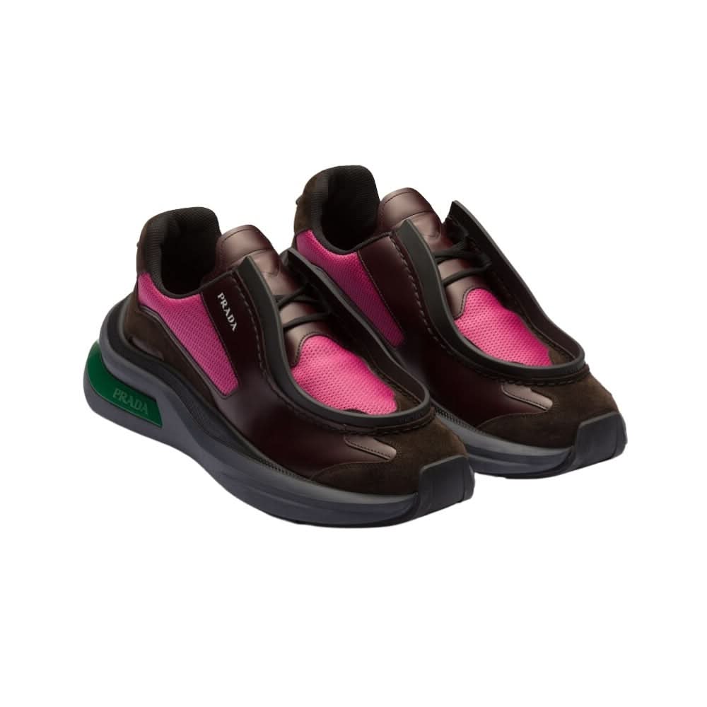 Prada Brown Systeme Leather Trainers - kickpit