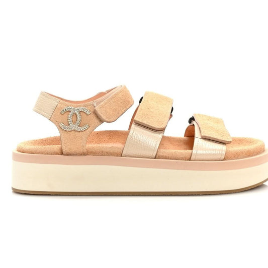 CHANEL Suede Calfskin Velcro "Beige" - kickpit