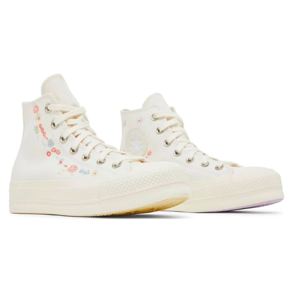 Converse Chuck Taylor All Star Lift Platform 'Embroidered Floral - Egret' - kickpit