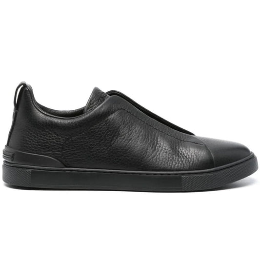 Zegna Triple Stich leather sneakers "Black" - kickpit