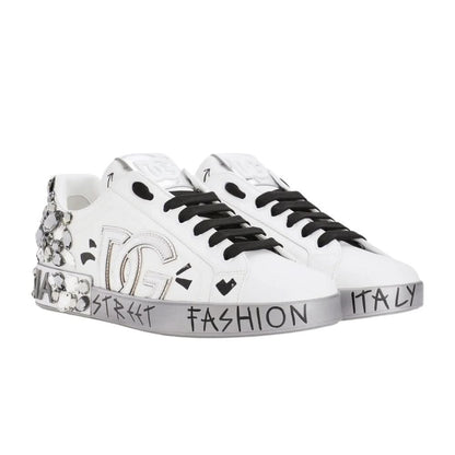 DOLCE & GABBANA  White ‘Portofino’ Sneakers - kickpit