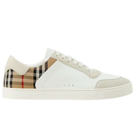 Burberry Check Panelled Sneakers 'Natural White Archive Beige' - kickpit