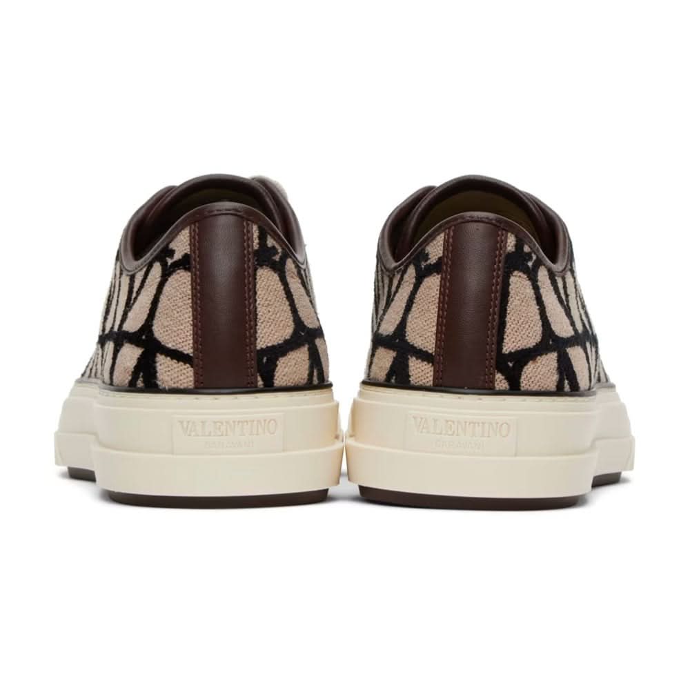 Valentino Garavani Beige & Black Totaloop Sneaker - kickpit