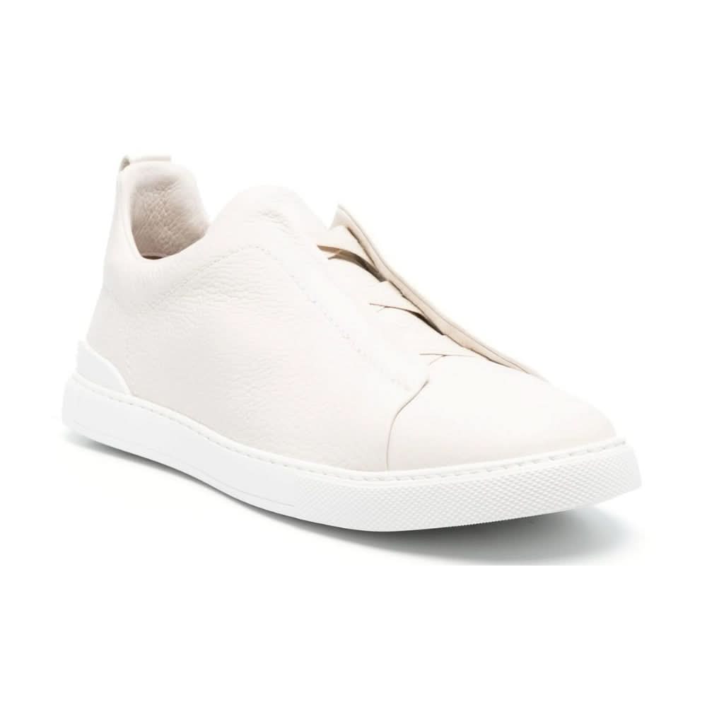 Zegna Triple Stich leather sneakers "White" - kickpit
