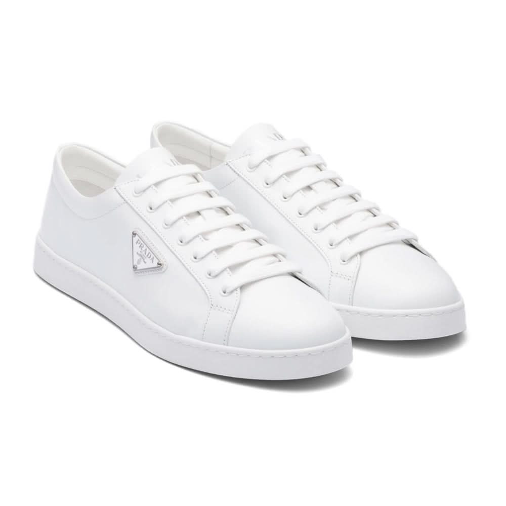 Prada Brushed Leather Sneaker 'White' - kickpit