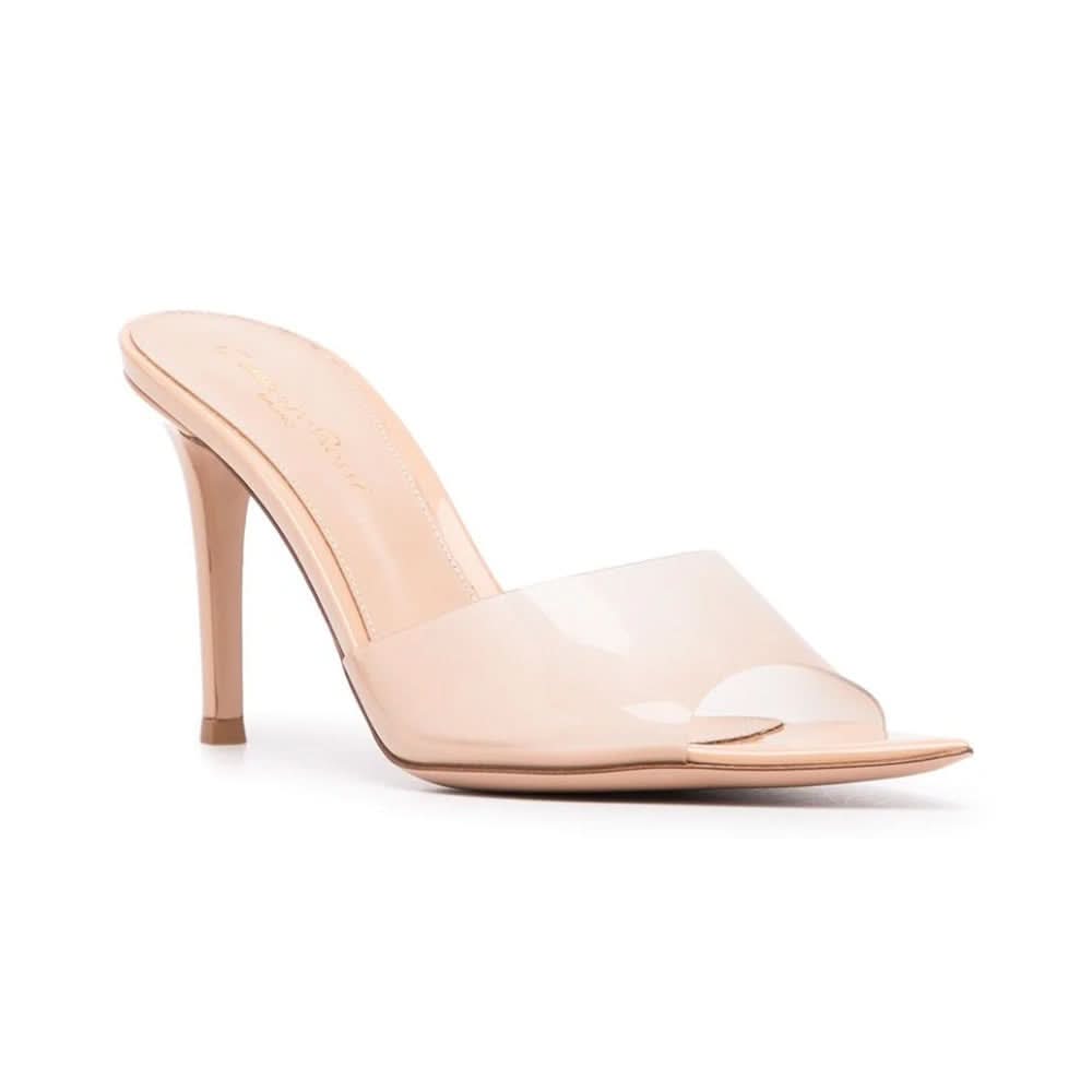 Gianvito Rossi Elle 85mm point-toe mules "Blush Pink" - kickpit