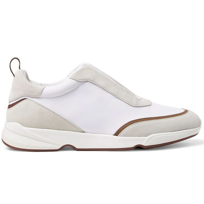 LORO PIANA Modular Walk Aqua Light Leather-trimmed Shell And Suede Sneakers In White - kickpit
