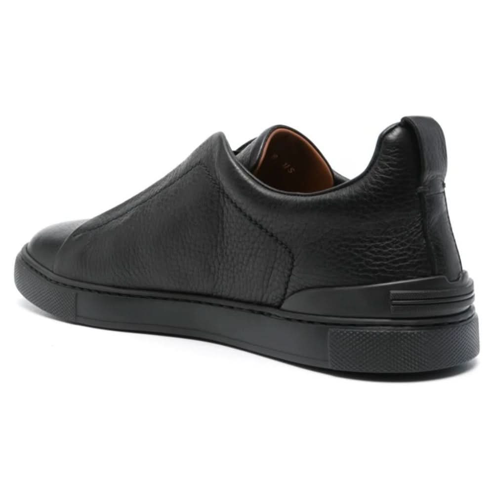 Zegna Triple Stich leather sneakers "Black" - kickpit