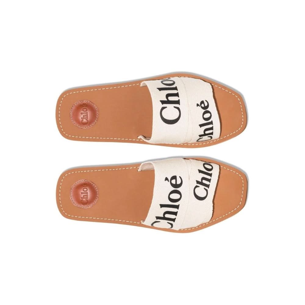 CHLOÉ Woody Slides Beige - kickpit