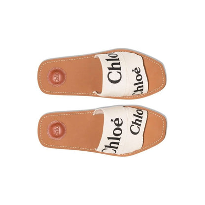 CHLOÉ Woody Slides Beige - kickpit