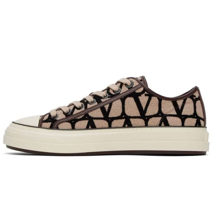 Valentino Garavani Beige & Black Totaloop Sneaker - kickpit