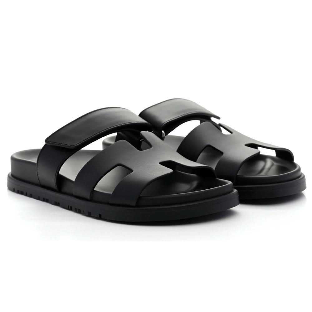 HERMÈS PRE-LOVED Chypre Sandals "Black" - kickpit