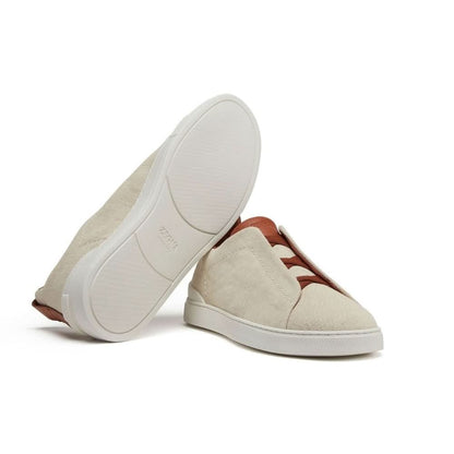 Zegna Triple Stitch canvas sneakers "Egg shell" - kickpit