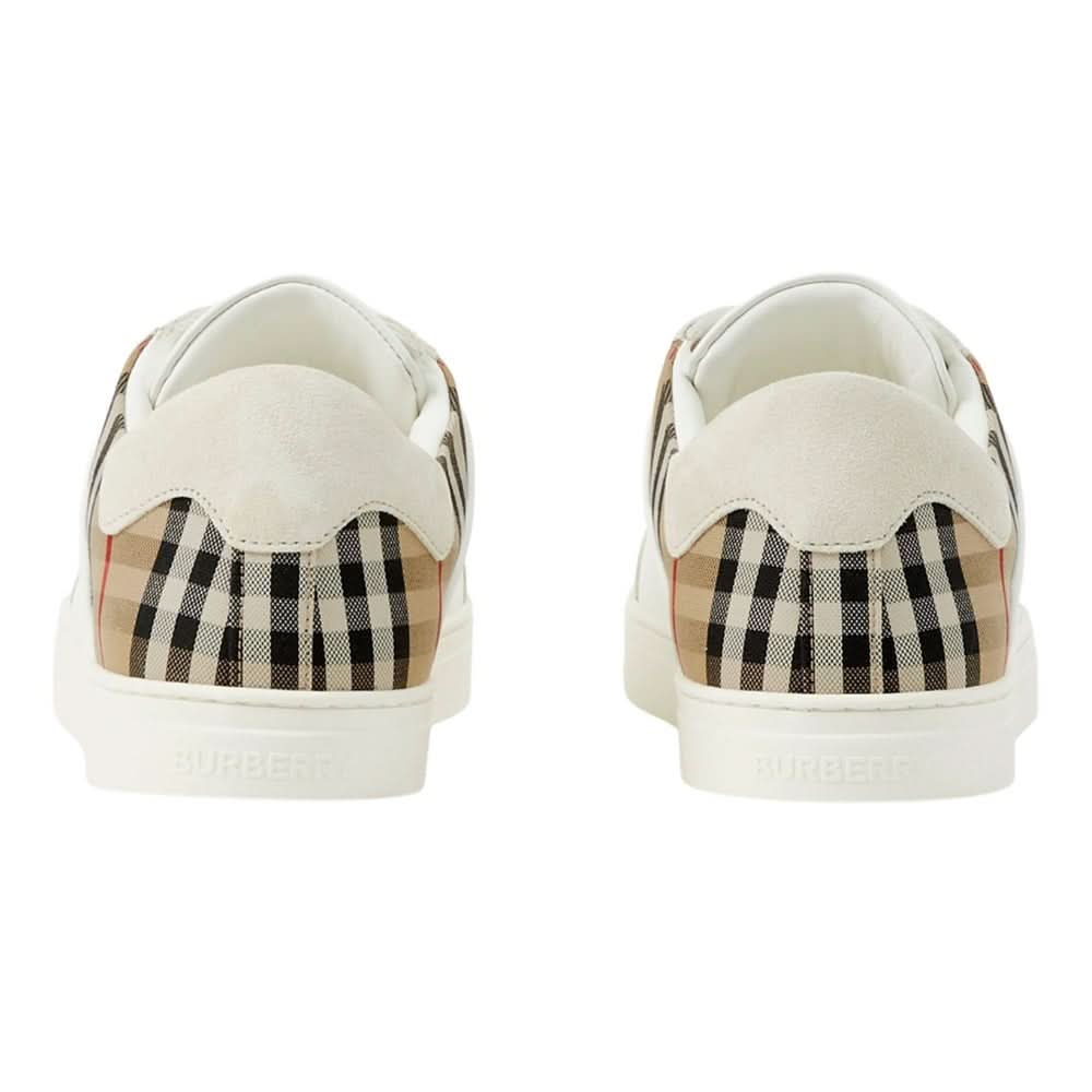 Burberry Check Panelled Sneakers 'Natural White Archive Beige' - kickpit