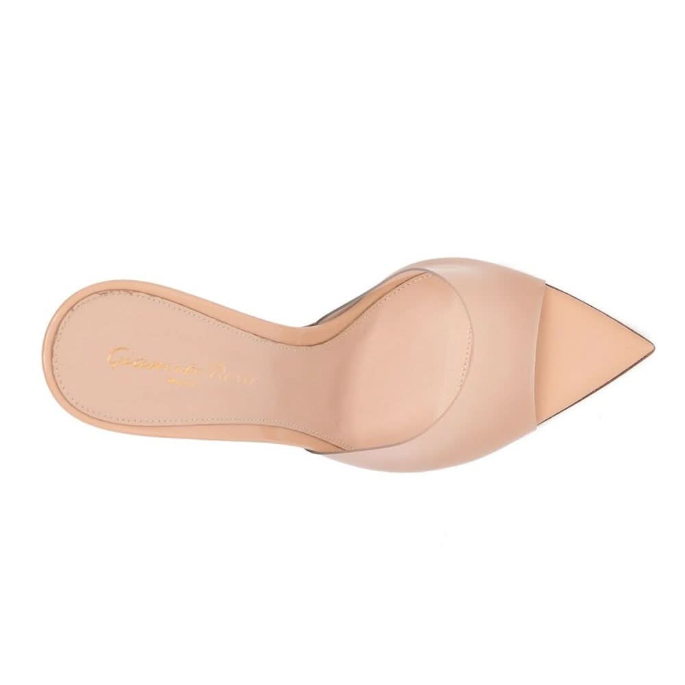 Gianvito Rossi Elle 85mm point-toe mules "Blush Pink" - kickpit