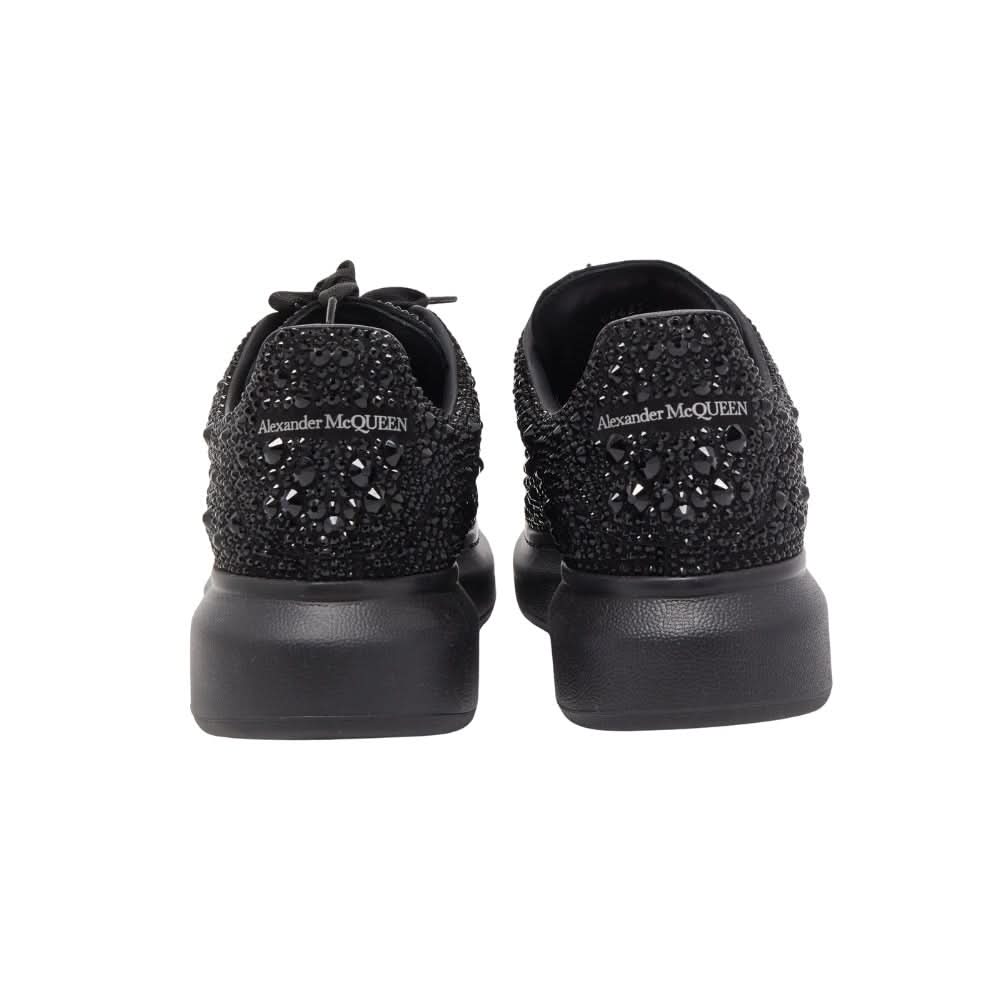 Alexander McQueen oversized Black Crystal Embellished Leather Oversized Sneakers - kickpit
