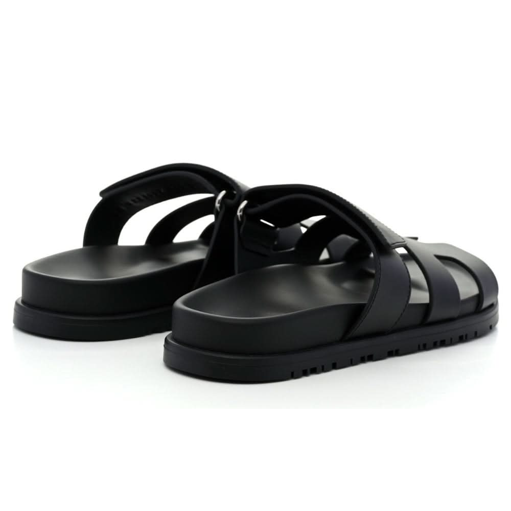 HERMÈS PRE-LOVED Chypre Sandals "Black" - kickpit