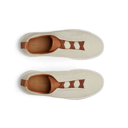 Zegna Triple Stitch canvas sneakers "Egg shell" - kickpit