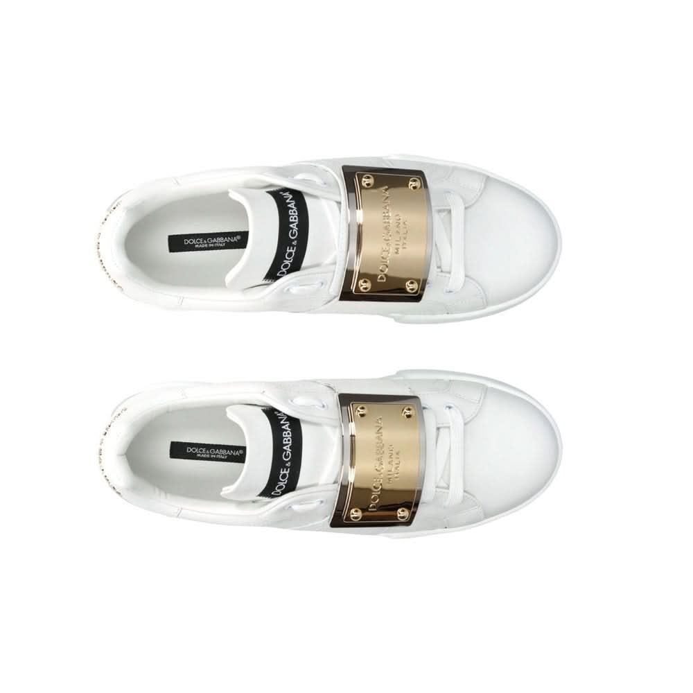DOLCE & GABBANA  Leather Portofino Buckle "White" - kickpit