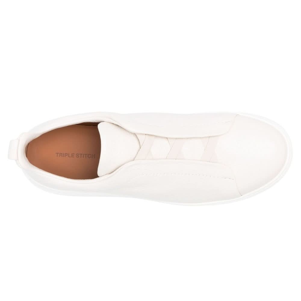 Zegna Triple Stich leather sneakers "White" - kickpit