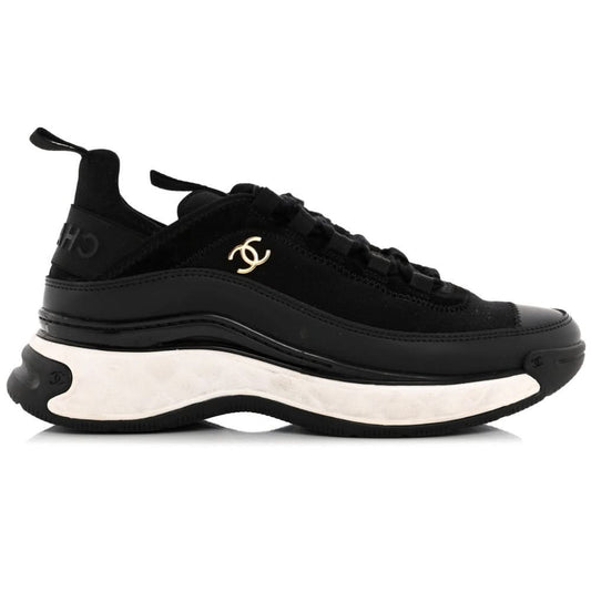 Chanel Velvet Calfskin & Mixed Fibers Sneaker 'Black' - kickpit