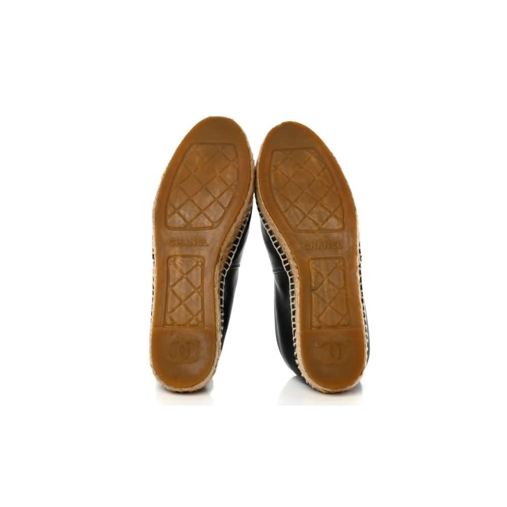 CHANEL Lambskin CC Espadrilles 38 'Black' - kickpit