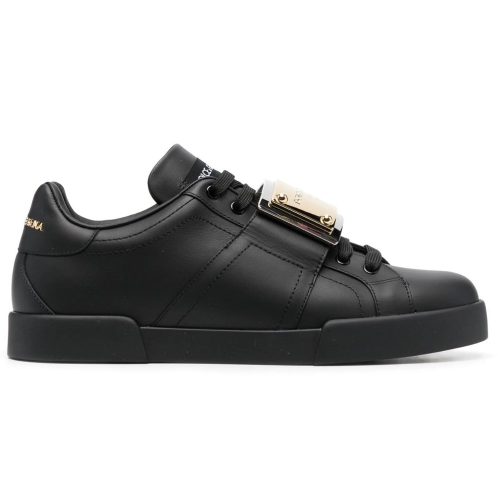 DOLCE & GABBANA  Leather Portofino Buckle "Black"