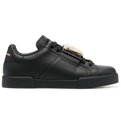 DOLCE & GABBANA  Leather Portofino Buckle "Black"