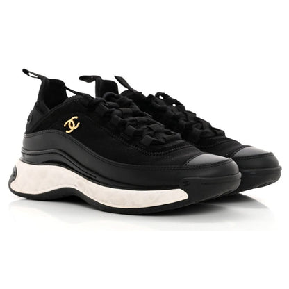 Chanel Velvet Calfskin & Mixed Fibers Sneaker 'Black' - kickpit