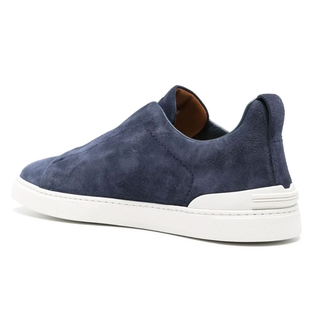 Zegna Triple Stitch suede sneakers "Blue" - kickpit
