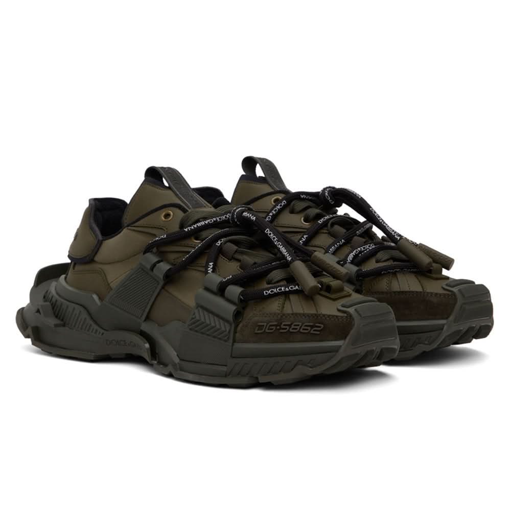 Dolce & Gabbana Khaki Space Low-Top Sneakers - kickpit