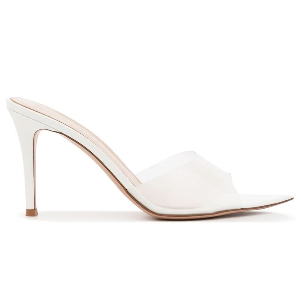 Gianvito Rossi Elle 85mm open-toe mules "White" - kickpit