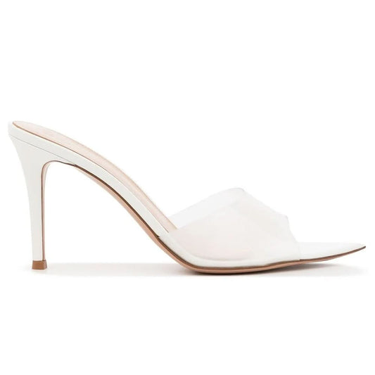 Gianvito Rossi Elle 85mm open-toe mules "White" - kickpit