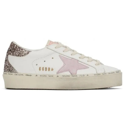 Golden Goose Hi Star 'White Antique Pink Glitter' - kickpit