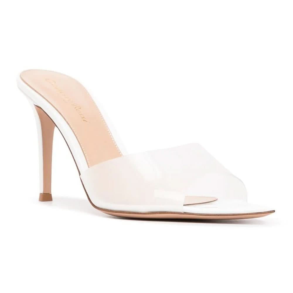 Gianvito Rossi Elle 85mm open-toe mules "White" - kickpit