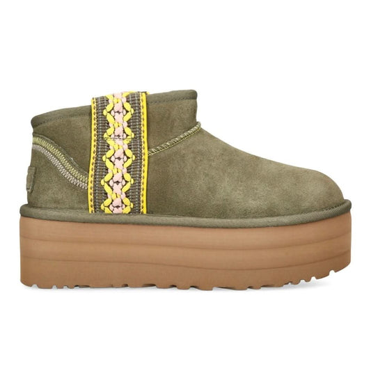 UGG Classic Ultra Mini Braid Boots 'Green' - kickpit