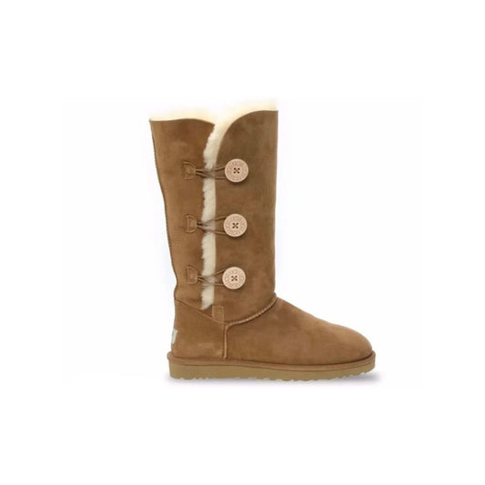 UGG Bailey Button Triplet II Chestnut Boots - kickpit