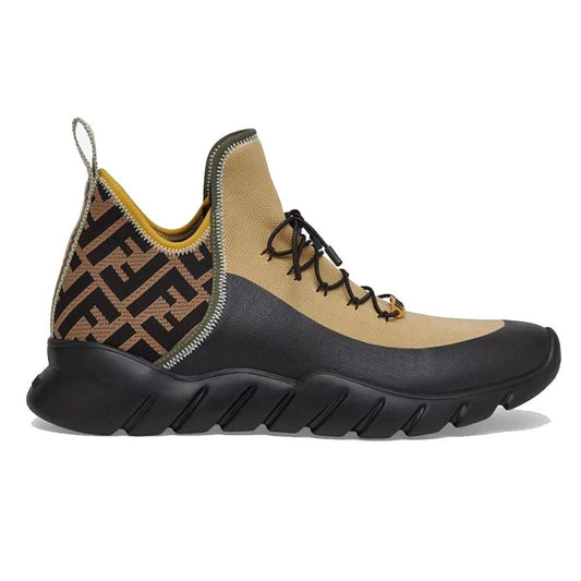 Fendi Ff Motif Mesh Slip-on Sneakers In Beige - kickpit