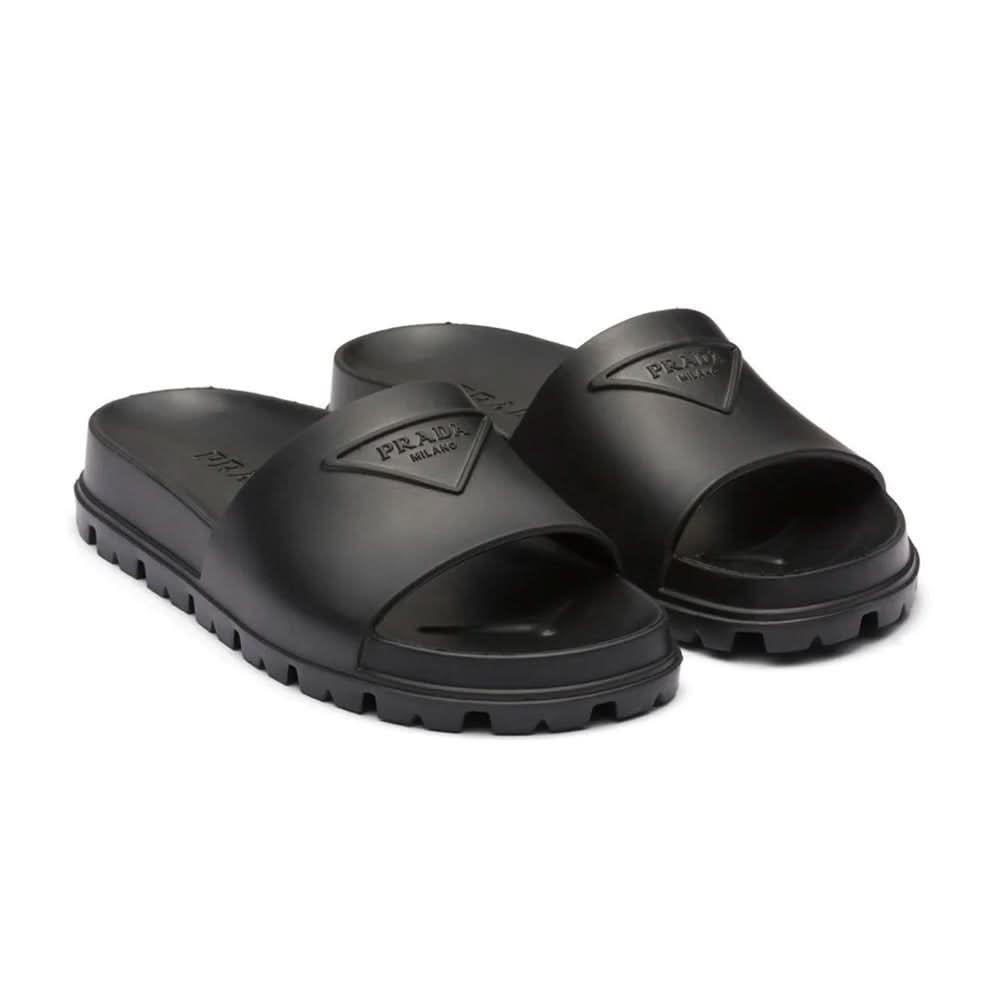Prada Logo-Embossed Slides - kickpit