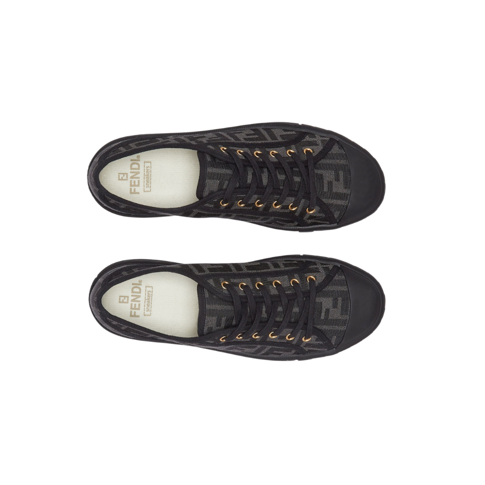 Fendi Domino Black Fabric Low-Tops - kickpit