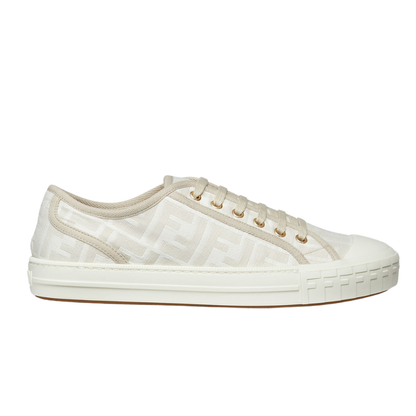 Fendi Domino White Fabric Low-Tops - kickpit