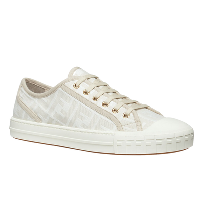 Fendi Domino White Fabric Low-Tops - kickpit
