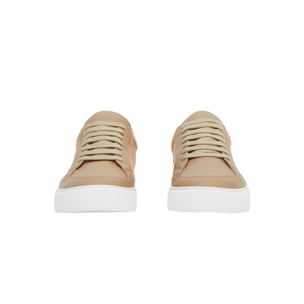 Burberry House Check Cotton and Leather Sneakers - kickpit