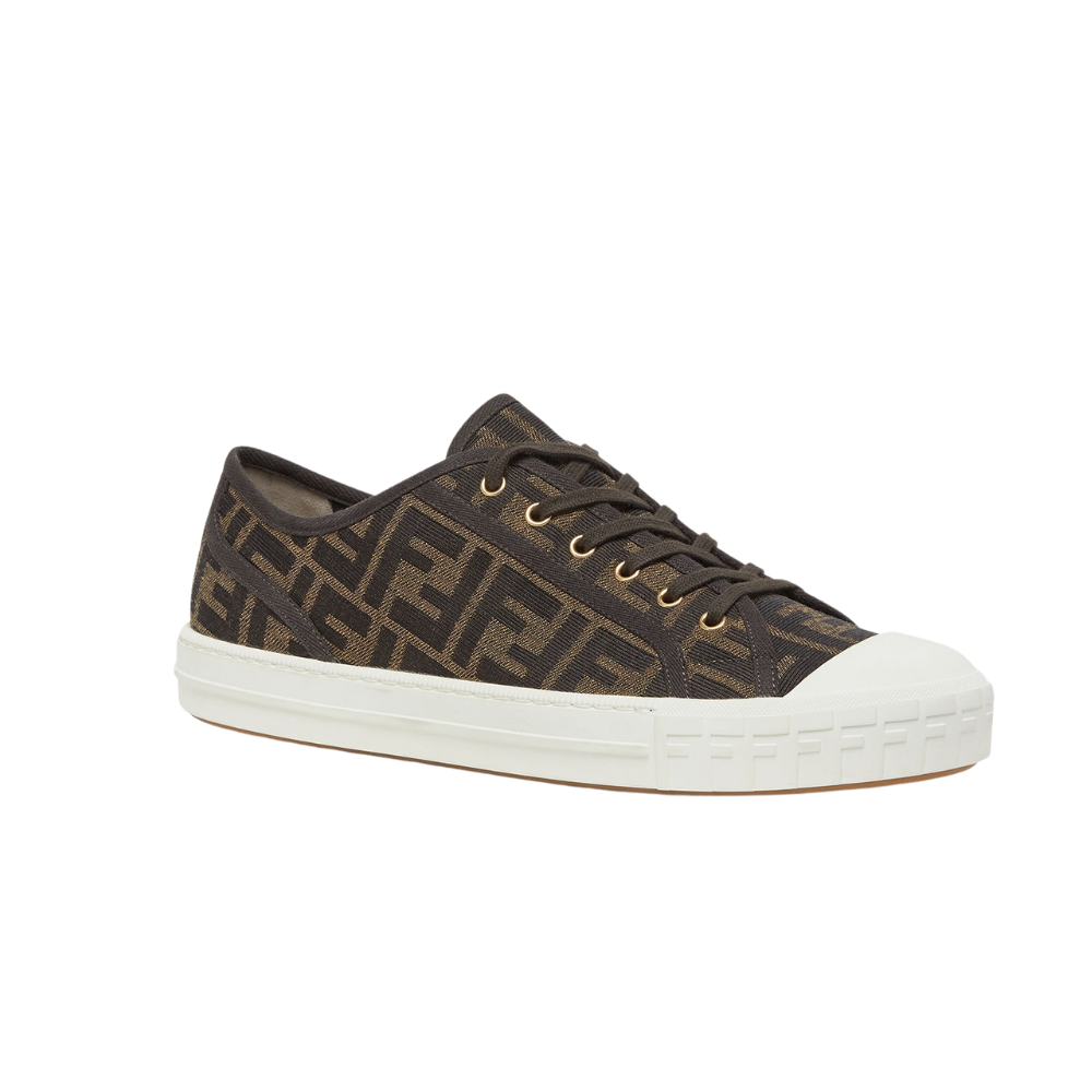 Fendi Domino Brown Fabric low-Tops - kickpit