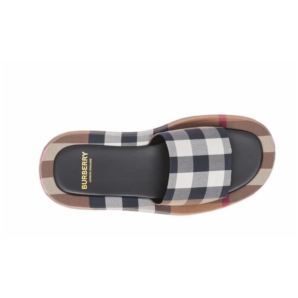 Burberry check-print cotton slides - kickpit