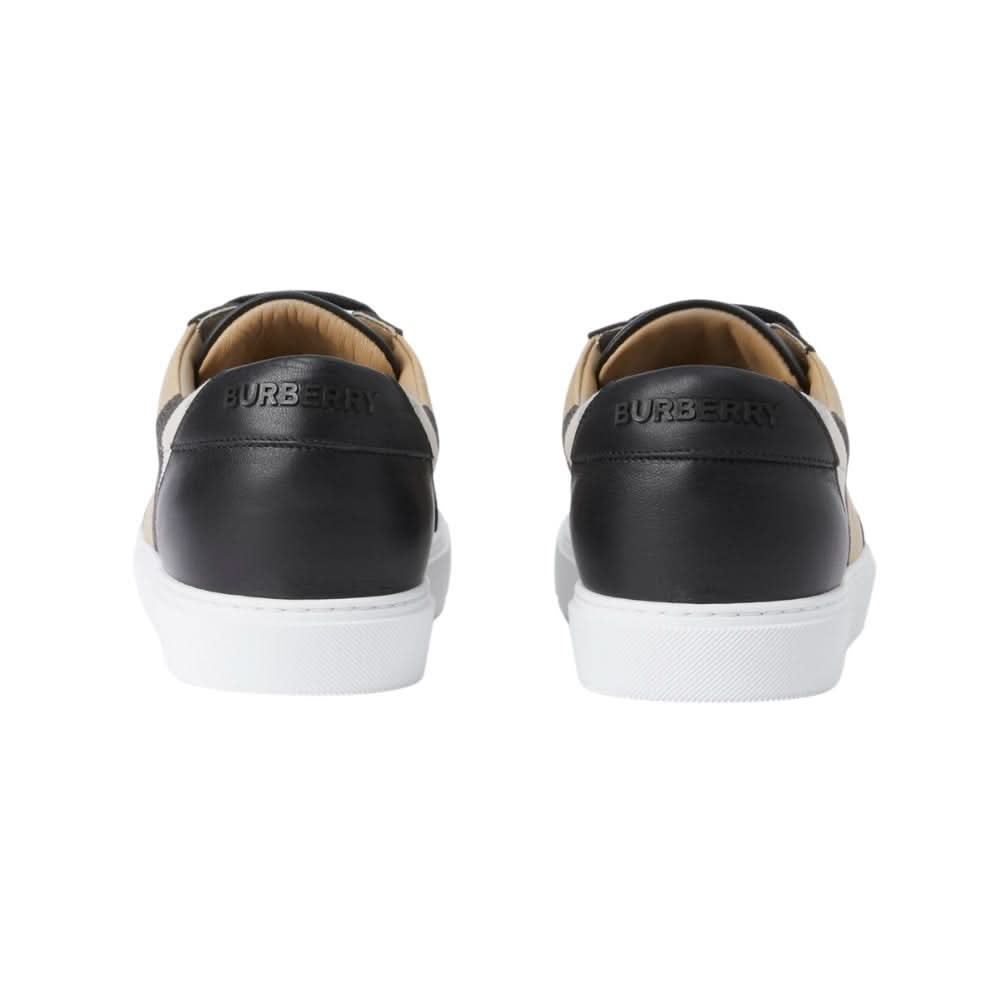 Burberry House Check Cotton and Leather Sneakers 'Black' - kickpit