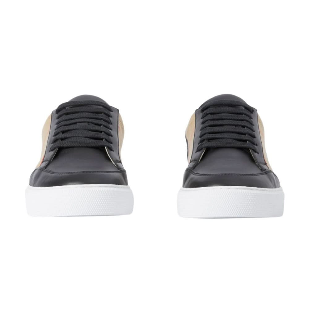 Burberry House Check Cotton and Leather Sneakers 'Black' - kickpit