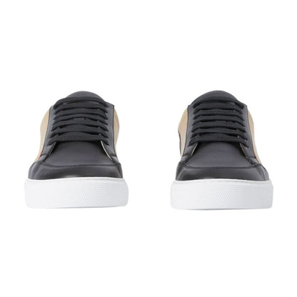 Burberry House Check Cotton and Leather Sneakers 'Black' - kickpit