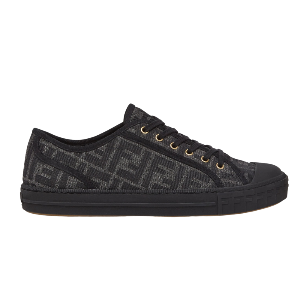 Fendi Domino Black Fabric Low-Tops - kickpit
