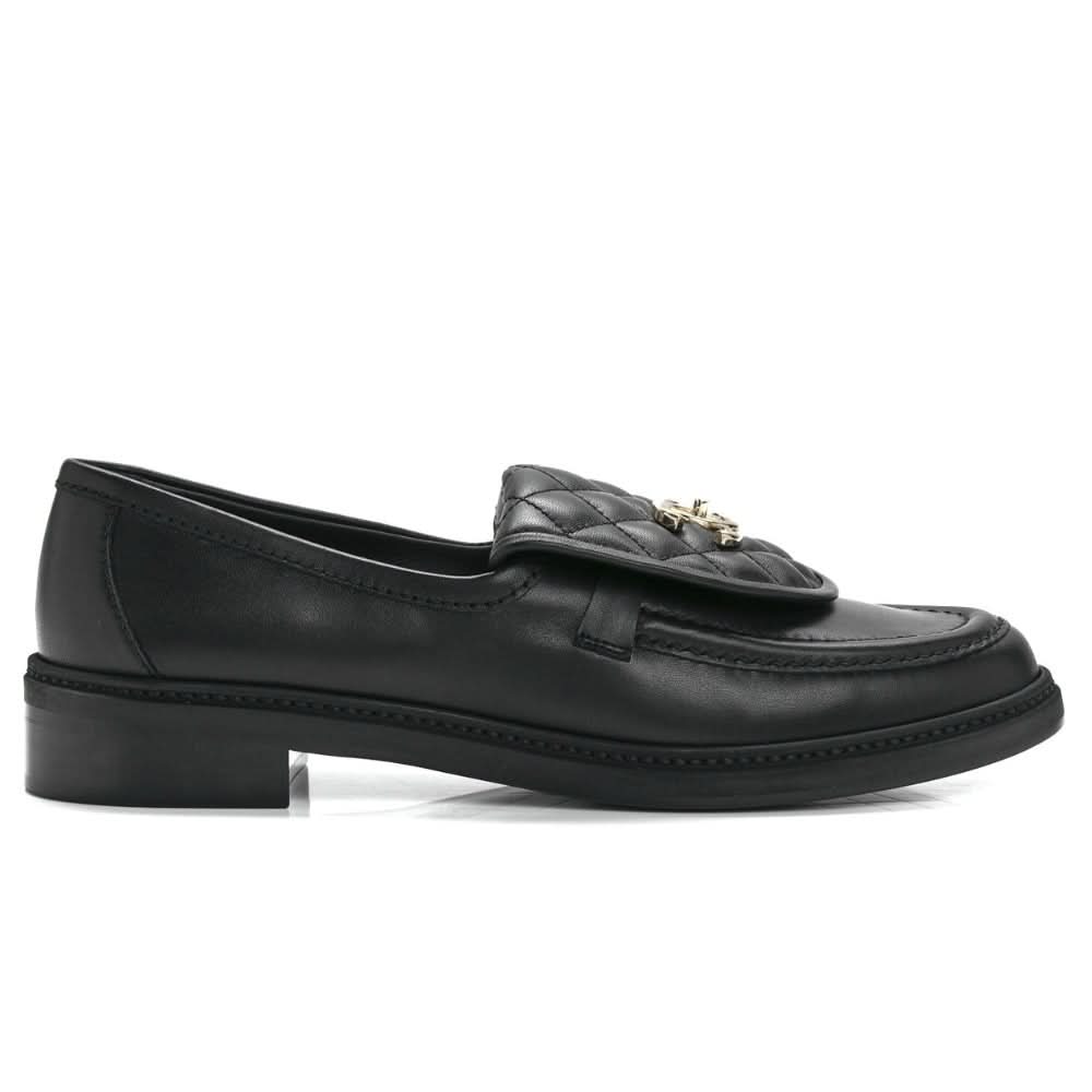 CHANEL Lambskin Quilted CC Turnlock Loafers 41 Black - kickpit